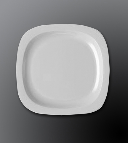 Narrow Rim Porcelain Dinnerware Alpine White Square Plate 8" Sq.